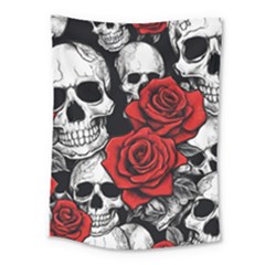 Roses And Skulls Medium Tapestry