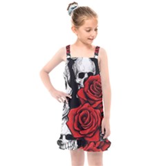 Roses And Skulls Kids  Overall Dress