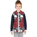 Roses and Skulls Kids  Hooded Puffer Vest View1