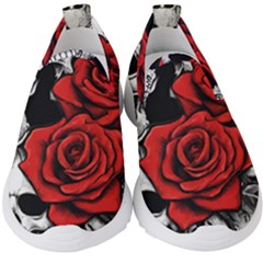 Roses And Skulls Kids  Slip On Sneakers