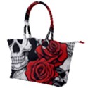 Roses and Skulls Canvas Shoulder Bag View1