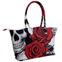 Roses and Skulls Canvas Shoulder Bag View2