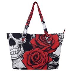 Roses And Skulls Full Print Shoulder Bag