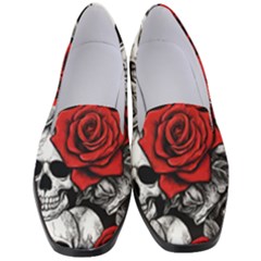 Roses And Skulls Women s Classic Loafer Heels