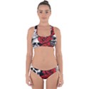 Roses and Skulls Cross Back Hipster Bikini Set View1