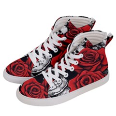 Roses And Skulls Men s Hi-top Skate Sneakers