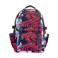 Roses And Skulls Carry-on Double Buckle Travel Backpack