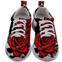 Roses And Skulls Kids Athletic Shoes