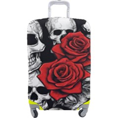 Roses And Skulls Luggage Cover (large)