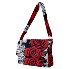 Roses And Skulls Full Print Messenger Bag (m)