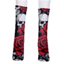 Roses and Skulls Crew Socks View2