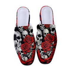 Roses And Skulls Women s Classic Backless Heels by pollyparadiseartshop