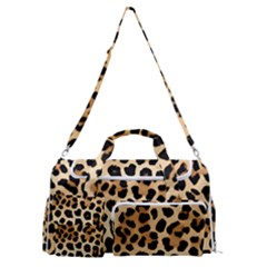 Leopard Sports Gym Duffle Bag With Shoe Compartment