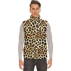 Leopard Men s High Neck Button Up Puffer Vest