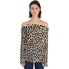 Leopard Off Shoulder Long Sleeve Top