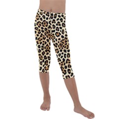 Leopard Kids  Lightweight Velour Capri Leggings 