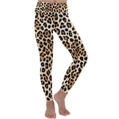 Leopard Kids  Lightweight Velour Classic Yoga Leggings by pollyparadiseartshop