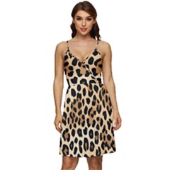 Leopard V-neck Pocket Summer Dress 