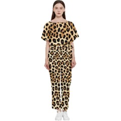 Leopard Batwing Lightweight Chiffon Jumpsuit