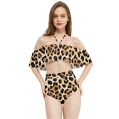 Leopard Halter Flowy Bikini Set 