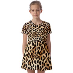 Leopard Kids  Short Sleeve Pinafore Style Dress