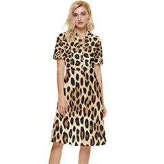 Leopard Button Top Knee Length Dress