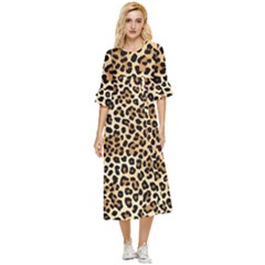 Leopard Double Cuff Midi Dress