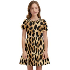 Leopard Kids  Puff Sleeved Dress