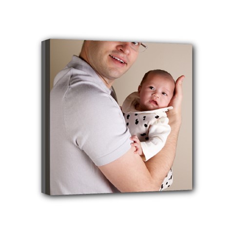 Father And Son Hug Mini Canvas 4  X 4  (stretched)