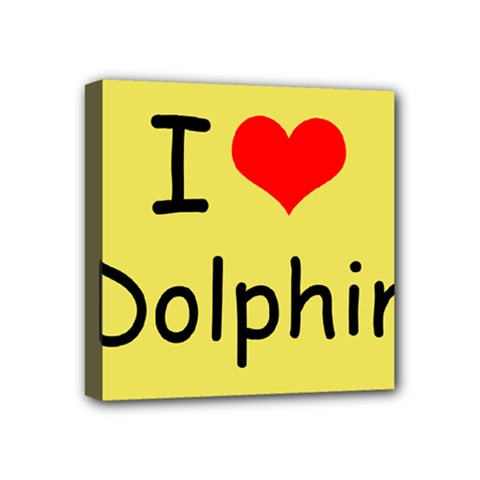 I Love Dolphin 4  X 4  Framed Canvas Print by CowCowDemo