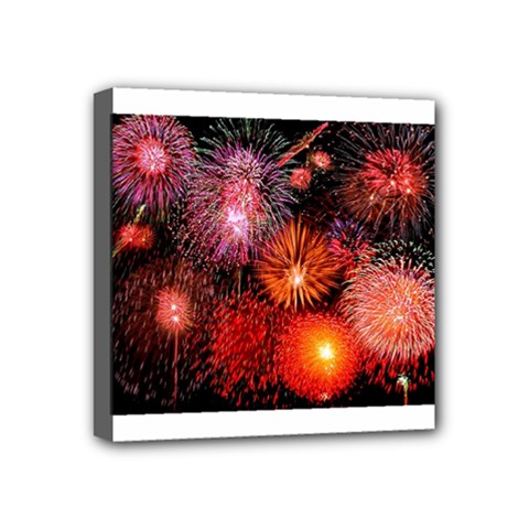 Fireworks 4  X 4  Framed Canvas Print