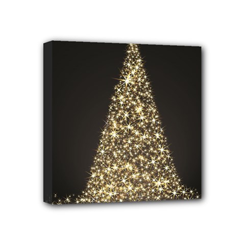 Christmas Tree Sparkle Jpg 4  X 4  Framed Canvas Print