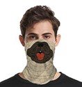 Dirty Beige Cute Pug Face Mask Covering Bandana for Adults View1