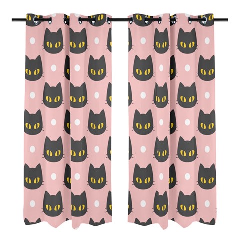 Black Cat Window Curtain (Small 72 )