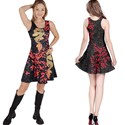 Vintage Dragon Black Chinese Luck Pattern Reversible Sleeveless Dress View1