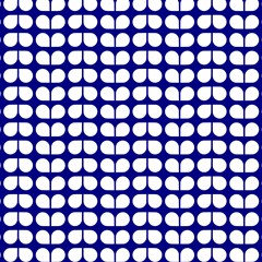 blue and white leaf pattern