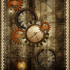 wonderful steampunk design with clocks and gears