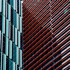 red and black high rise building