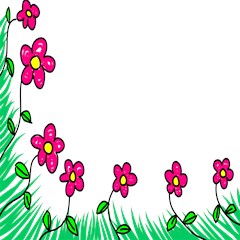 floral doodle flower border cartoon