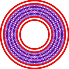 stars stripes circle red blue space round