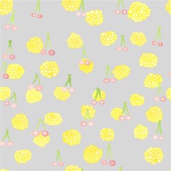 cute fruit cerry yellow green pink