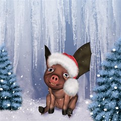 christmas cute little piglet with hat