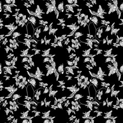 dark orquideas floral pattern print