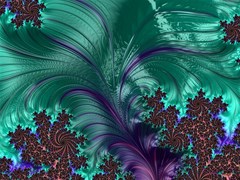 fractal turquoise feather swirl