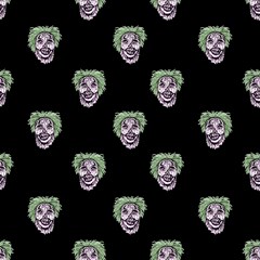 creepy zombies motif seamless pattern illustration