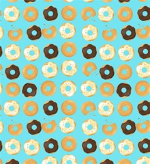 donuts pattern with bites blue 13k