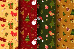 hand drawn christmas pattern collection