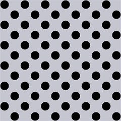 polka dots black on cloudy grey