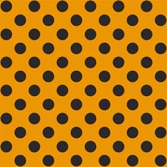 polka dots black on honey orange