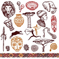 africa doodle set